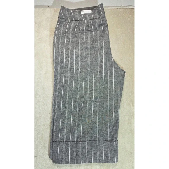 Bryant Gray Womens Pinstripe Linen Blend Crop Pants Plus Size 26 NWT - Picture 2 of 11